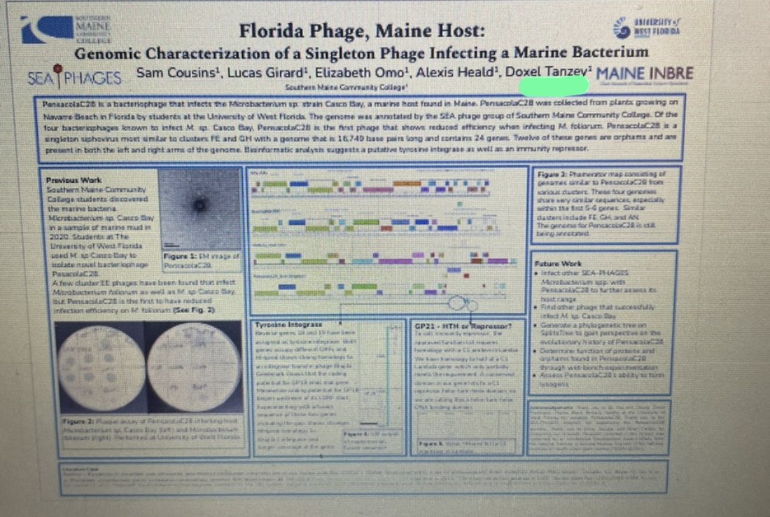 Poster: Florida Phage, Maine Host — genomic characterization of PensacolaC28